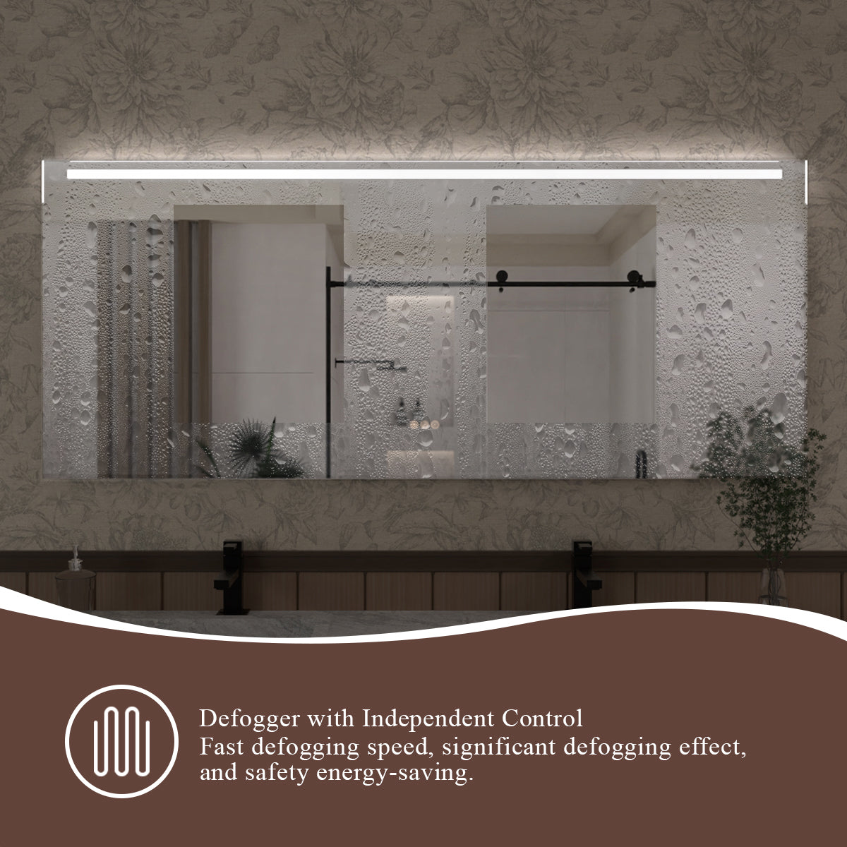 Spring 42 in. W x 24 in. H Rectangular Frameless LED Wall Bathroom Vanity Mirror