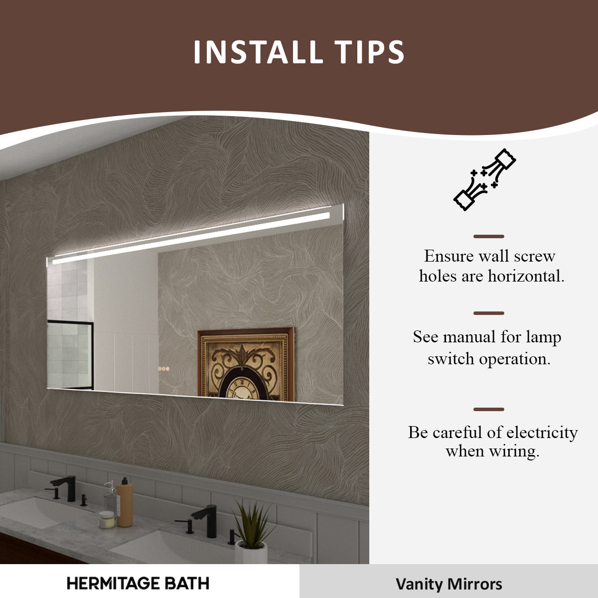 Spring 42 in. W x 24 in. H Rectangular Frameless LED Wall Bathroom Vanity Mirror