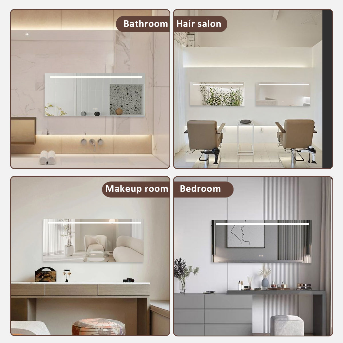 Spring 42 in. W x 24 in. H Rectangular Frameless LED Wall Bathroom Vanity Mirror