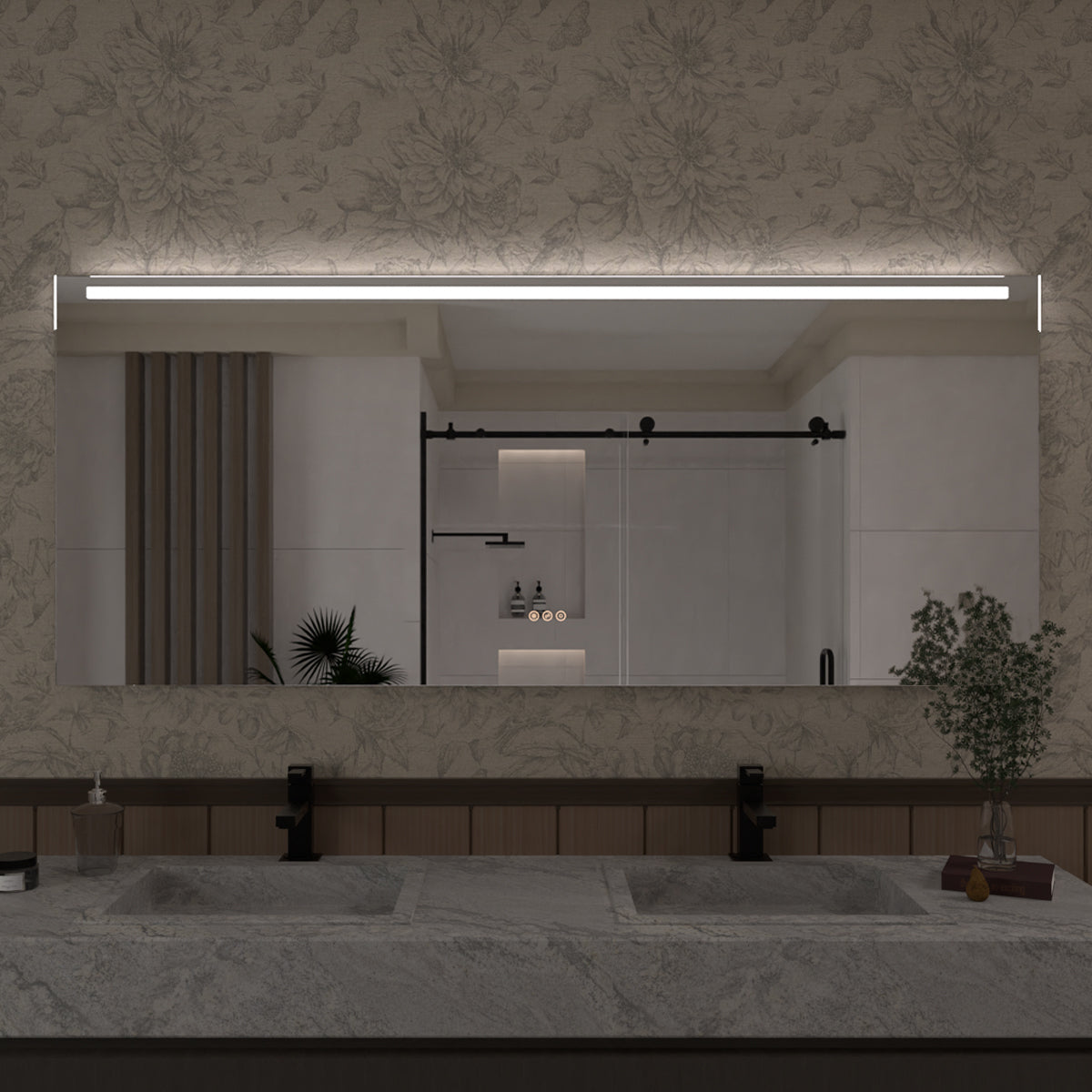 Spring 42 in. W x 24 in. H Rectangular Frameless LED Wall Bathroom Vanity Mirror