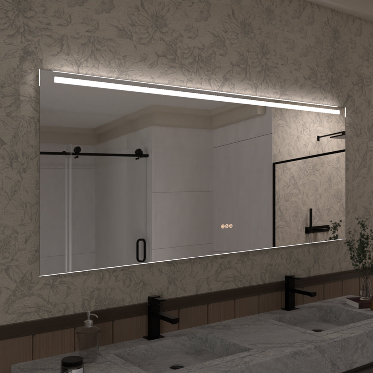 Spring 42 in. W x 24 in. H Rectangular Frameless LED Wall Bathroom Vanity Mirror
