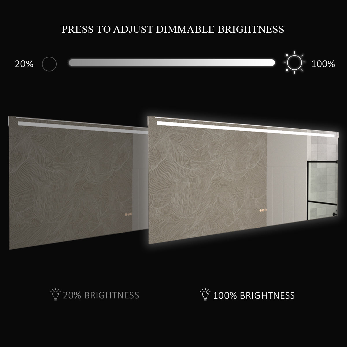 Spring 42 in. W x 24 in. H Rectangular Frameless LED Wall Bathroom Vanity Mirror