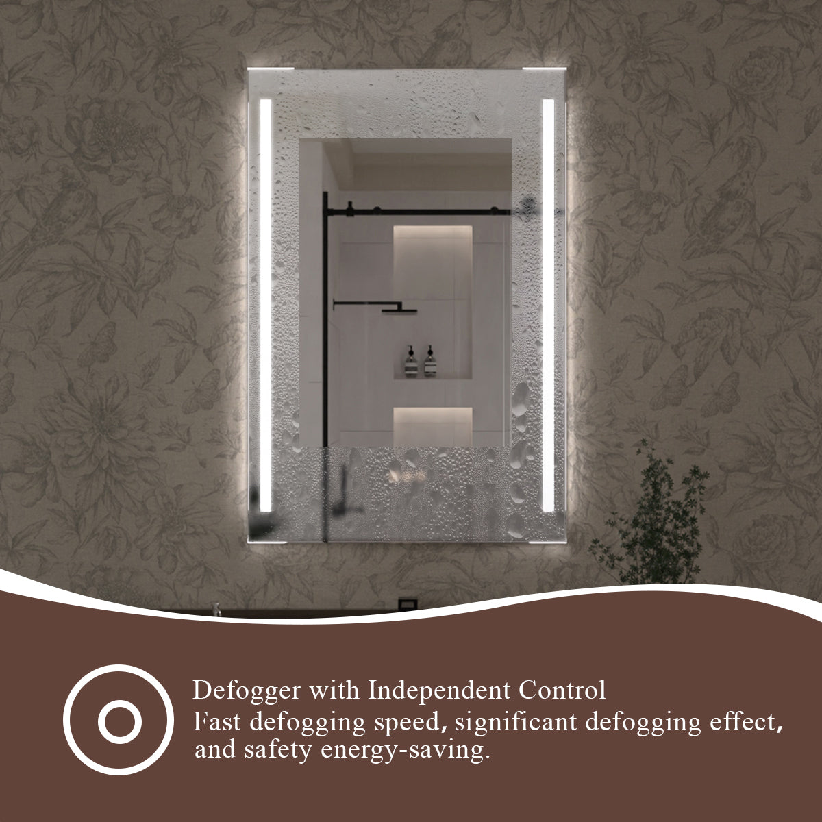 S Spring 24 in. W x 36 in. H Rectangular Frameless LED Wall Bathroom Vanity Mirror