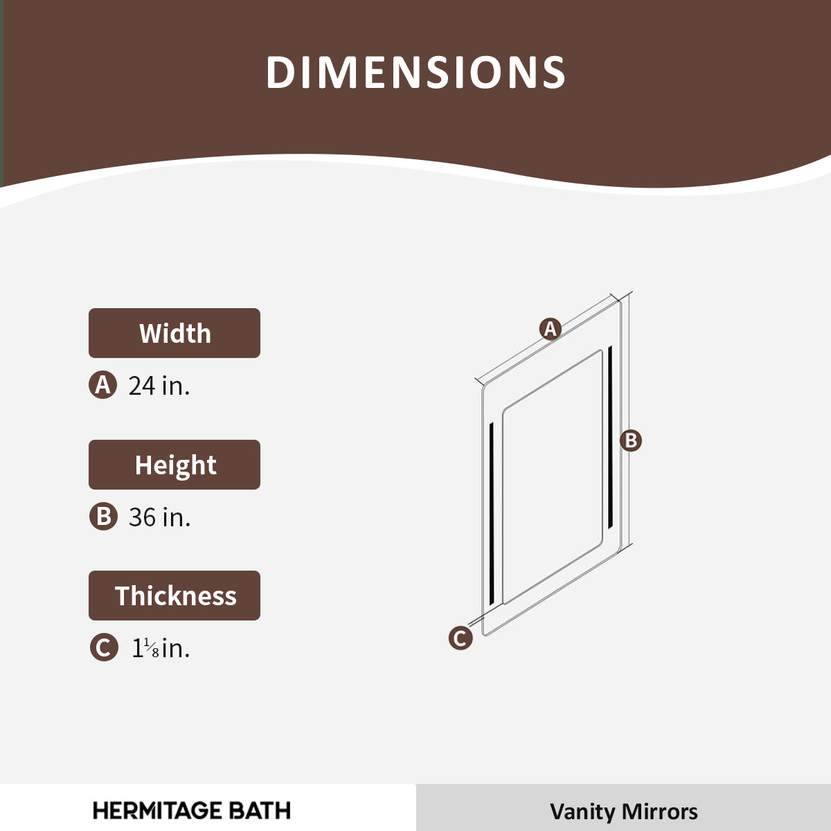 S Spring 24 in. W x 36 in. H Rectangular Frameless LED Wall Bathroom Vanity Mirror