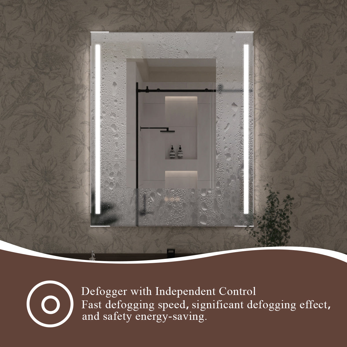 S Spring 24 in. W x 36 in. H Rectangular Frameless LED Wall Bathroom Vanity Mirror