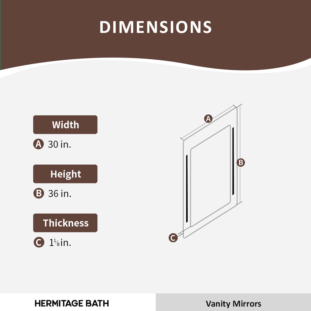 S Spring 24 in. W x 36 in. H Rectangular Frameless LED Wall Bathroom Vanity Mirror