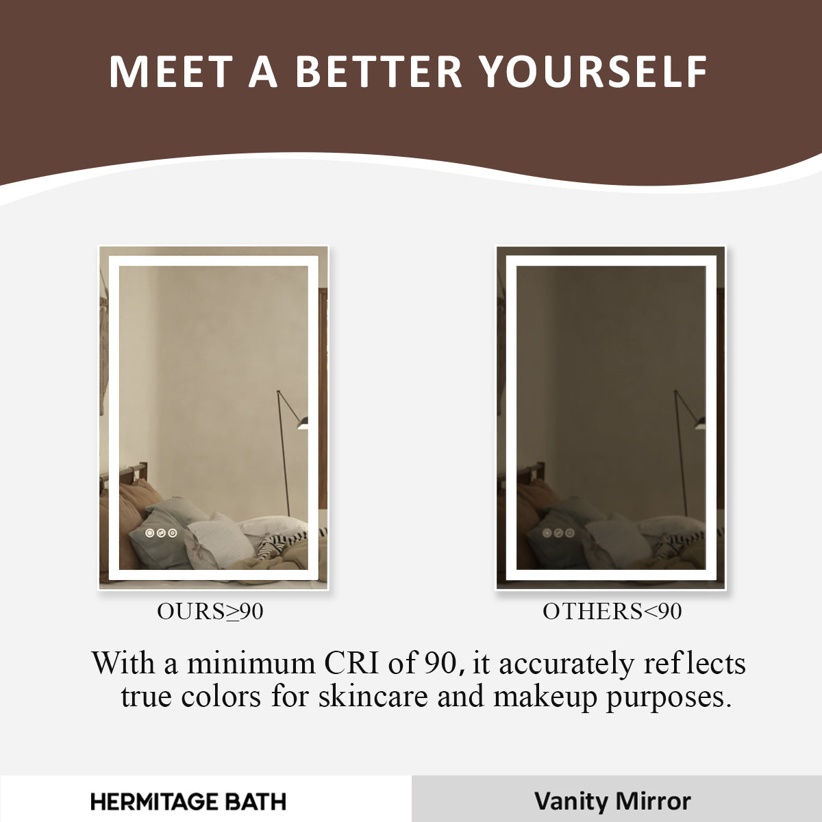 Spring Rectangular Frameless LED Wall Bathroom Vanity Mirror