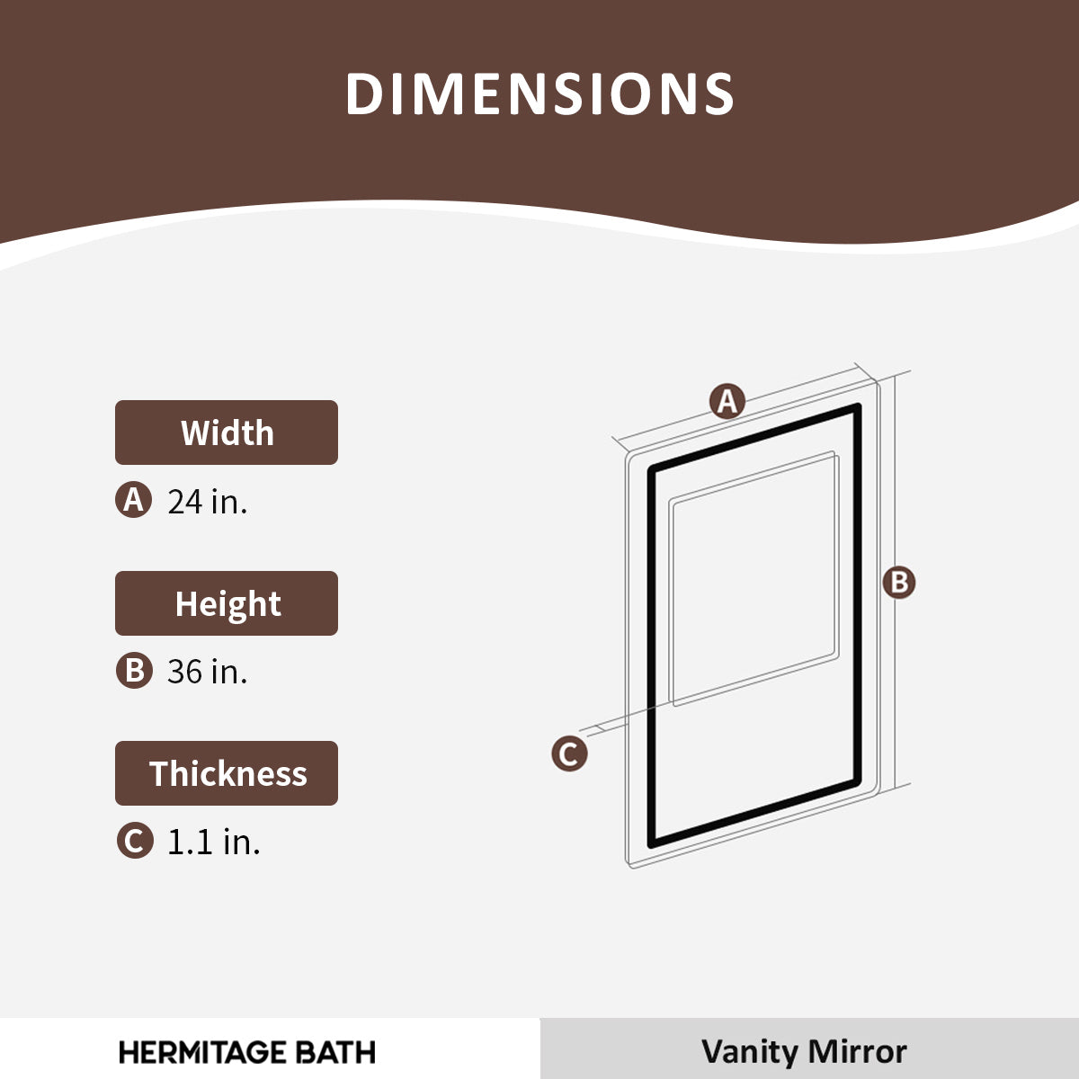 Spring Frameless LED Vanity Mirror - Available in 30x36 in. & Other Sizes