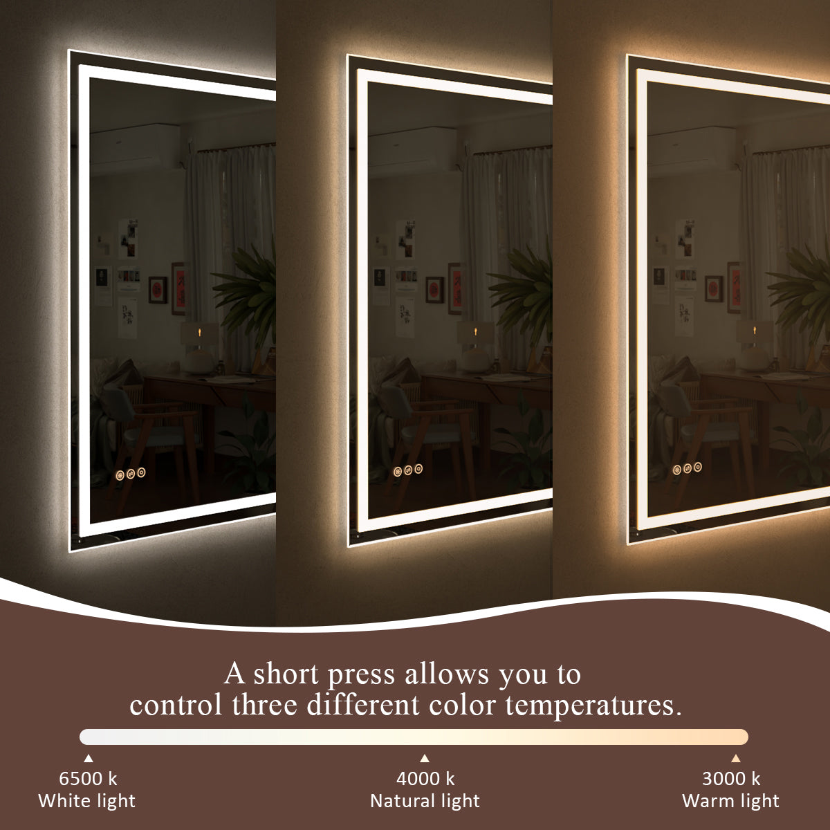 Spring Frameless LED Vanity Mirror - Available in 30x36 in. & Other Sizes