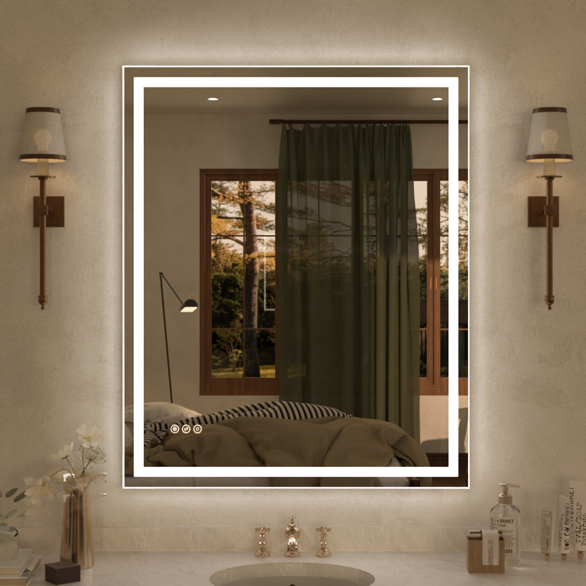 Spring Rectangular Frameless LED Wall Bathroom Vanity Mirror