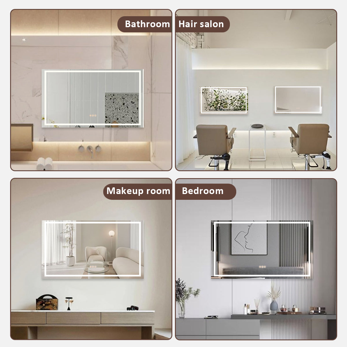 Spring 24 in. W x 36 in. H Rectangular Frameless LED Wall Bathroom Vanity Mirror