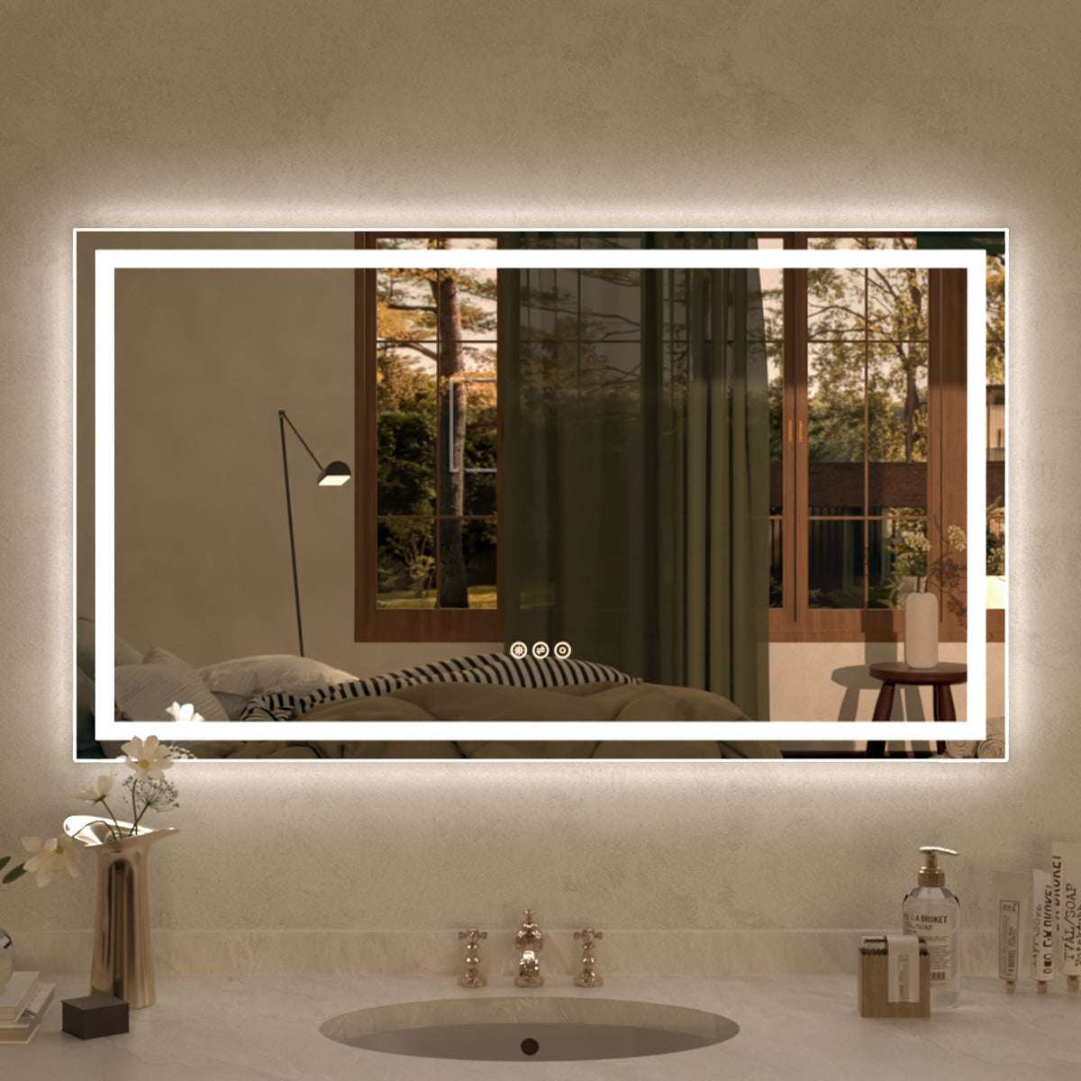Spring 20 in. W x 30 in. H Rectangular Frameless LED Wall Bathroom Vanity Mirror