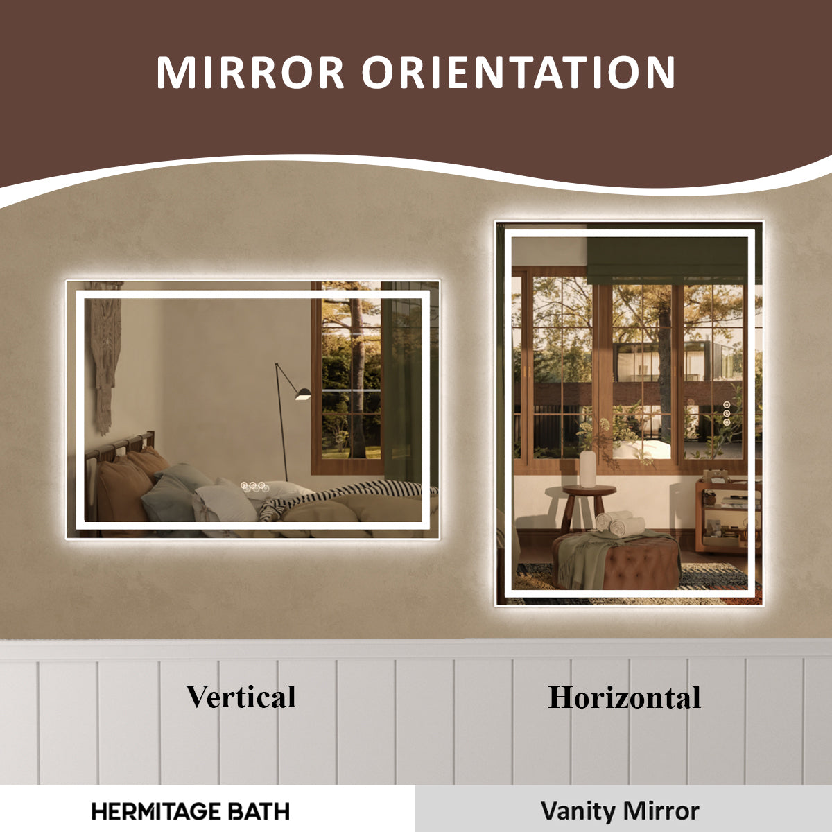 Spring Rectangular Frameless LED Wall Bathroom Vanity Mirror
