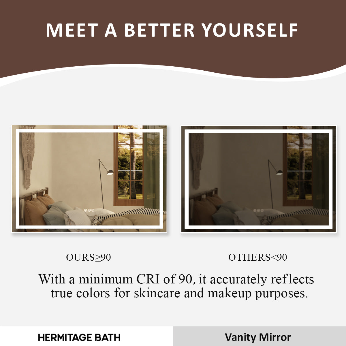 Spring Rectangular Frameless LED Wall Bathroom Vanity Mirror