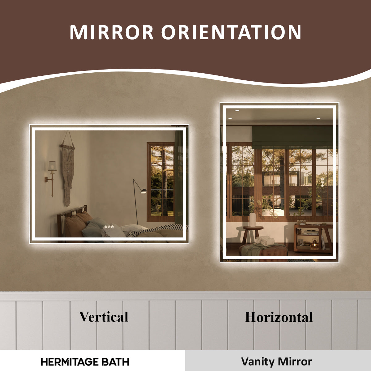 Spring Rectangular Frameless LED Wall Bathroom Vanity Mirror
