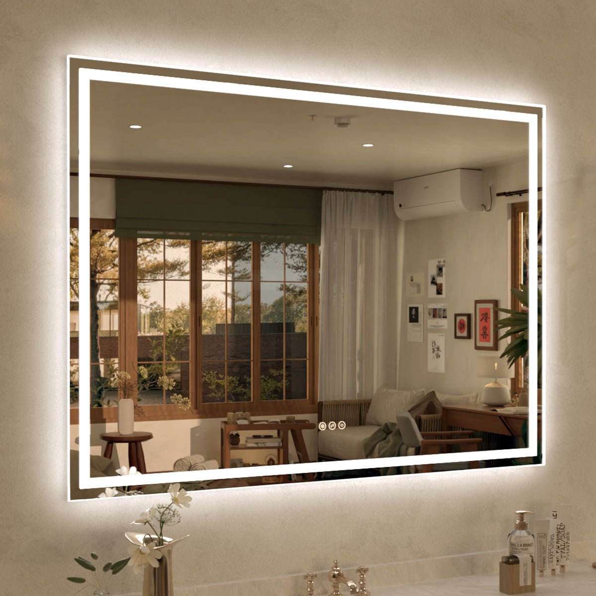 Spring Rectangular Frameless LED Wall Bathroom Vanity Mirror