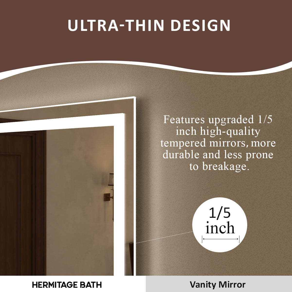 Spring Rectangular Frameless LED Wall Bathroom Vanity Mirror