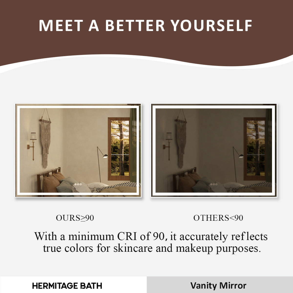 Spring Rectangular Frameless LED Wall Bathroom Vanity Mirror