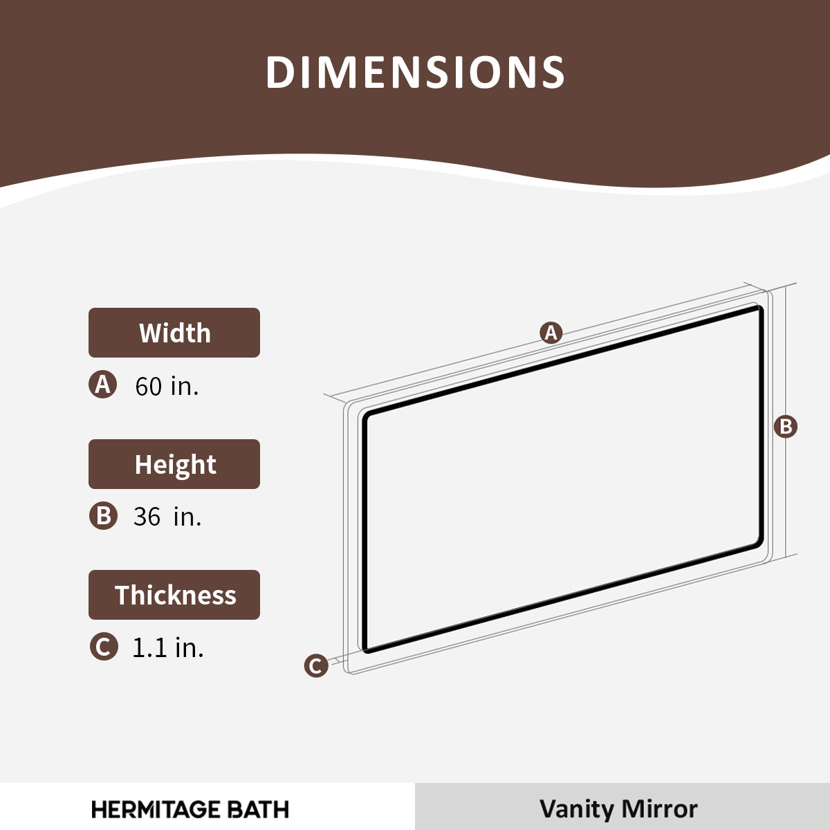 Spring Rectangular Frameless LED Wall Bathroom Vanity Mirror