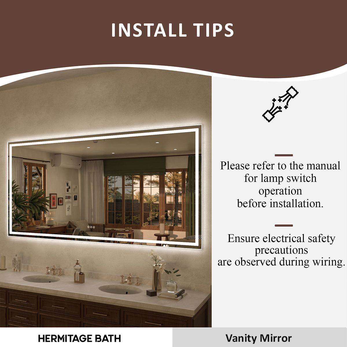 Spring Frameless LED Vanity Mirror - Available in 30x36 in. & Other Sizes