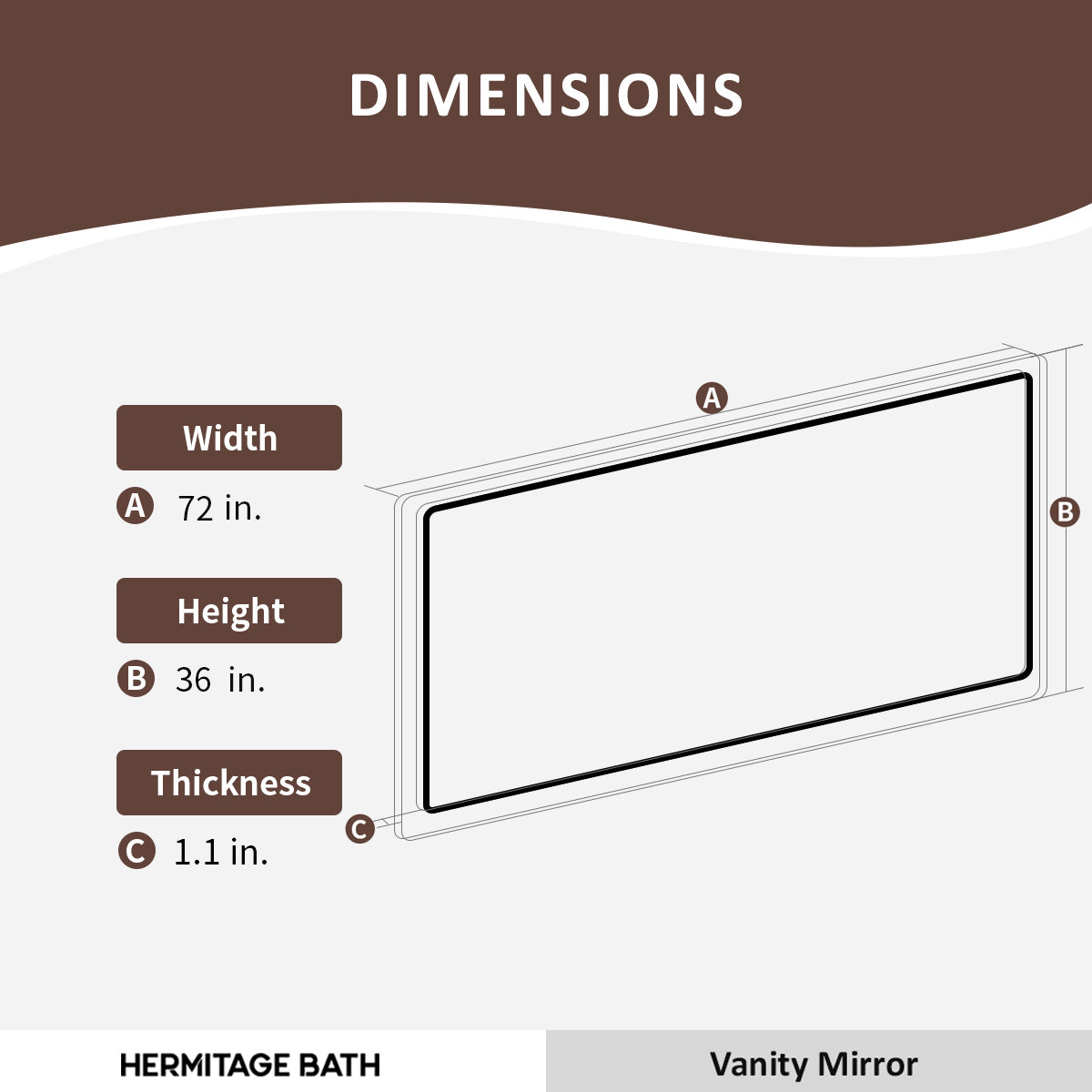 Spring Rectangular Frameless LED Wall Bathroom Vanity Mirror