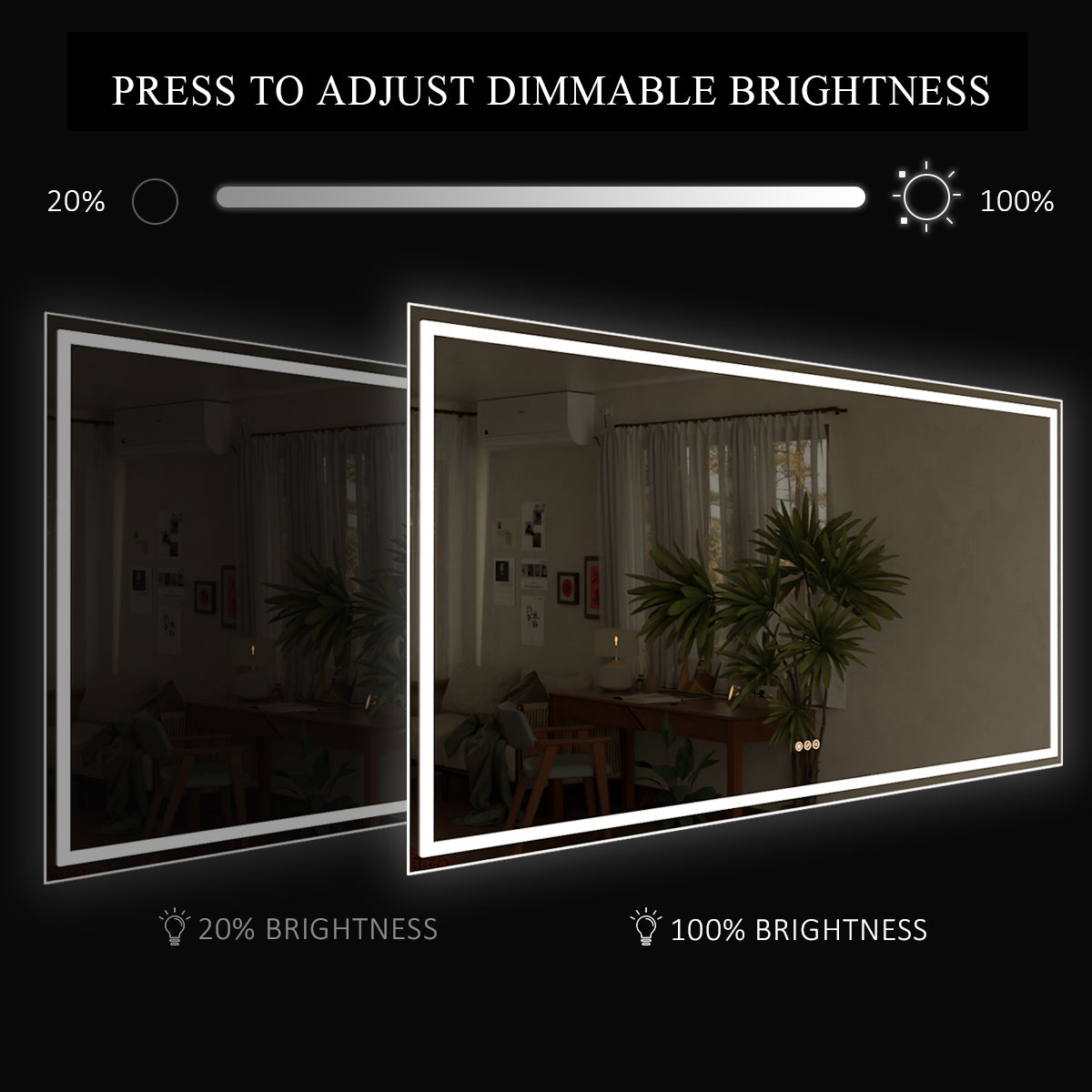 Spring Frameless LED Vanity Mirror - Available in 30x36 in. & Other Sizes