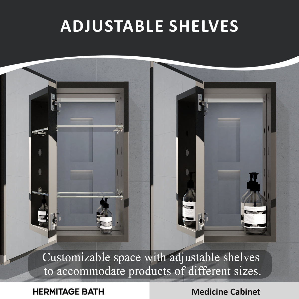 Flicker 12 in. W x 24 in. H Rectangular Aluminum or Surface-Mount Beveled Medicine Cabinet with Mirror