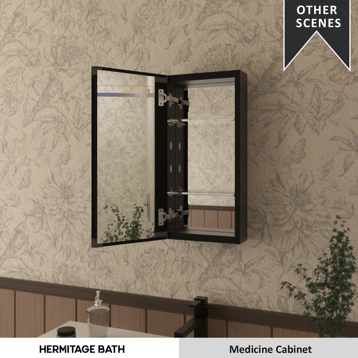 Flicker 12 in. W x 24 in. H Rectangular Aluminum or Surface-Mount Beveled Medicine Cabinet with Mirror