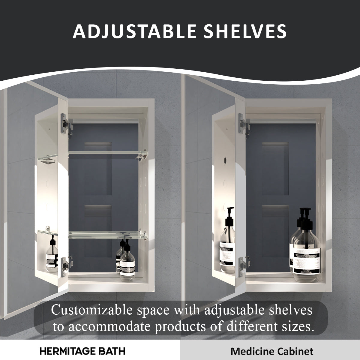 Flicker 12 in. W x 24 in. H Rectangular Aluminum or Surface-Mount Beveled Medicine Cabinet with Mirror