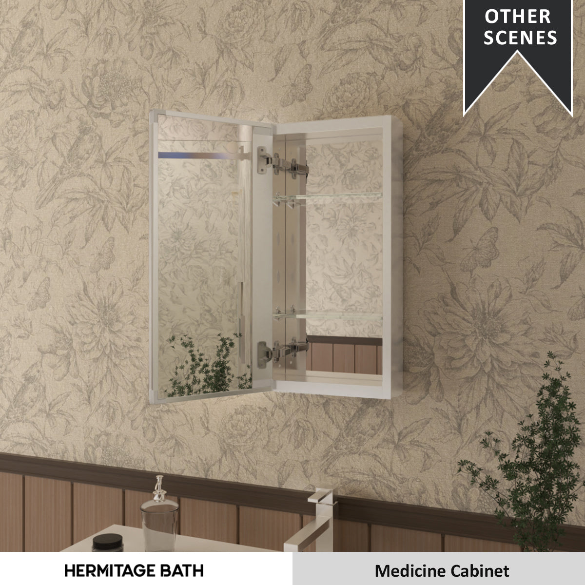 Flicker 12 in. W x 24 in. H Rectangular Aluminum or Surface-Mount Beveled Medicine Cabinet with Mirror