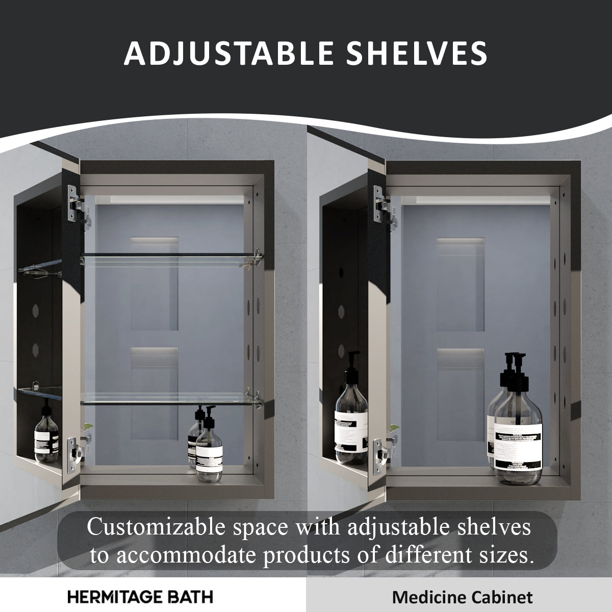 Flicker 15 in. W x 24 in. H Rectangular Aluminum or Surface-Mount Beveled Medicine Cabinet with Mirror
