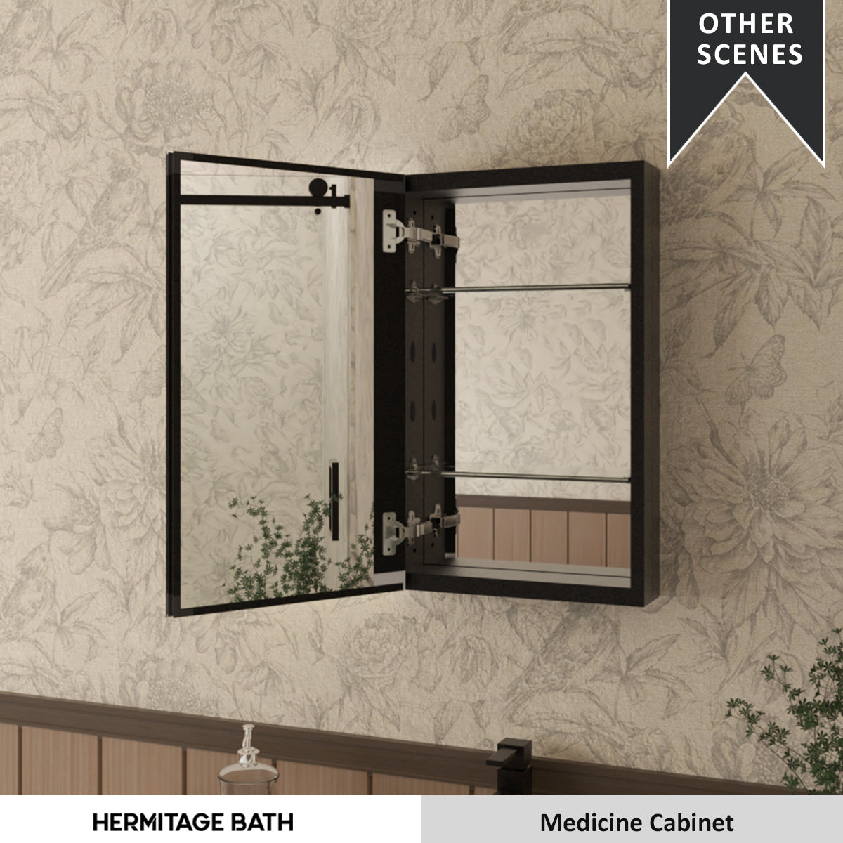 Flicker 15 in. W x 24 in. H Rectangular Aluminum or Surface-Mount Beveled Medicine Cabinet with Mirror