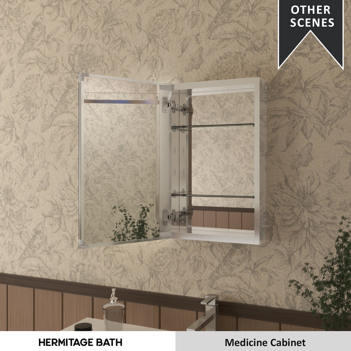 Flicker 15 in. W x 24 in. H Rectangular Aluminum or Surface-Mount Beveled Medicine Cabinet with Mirror