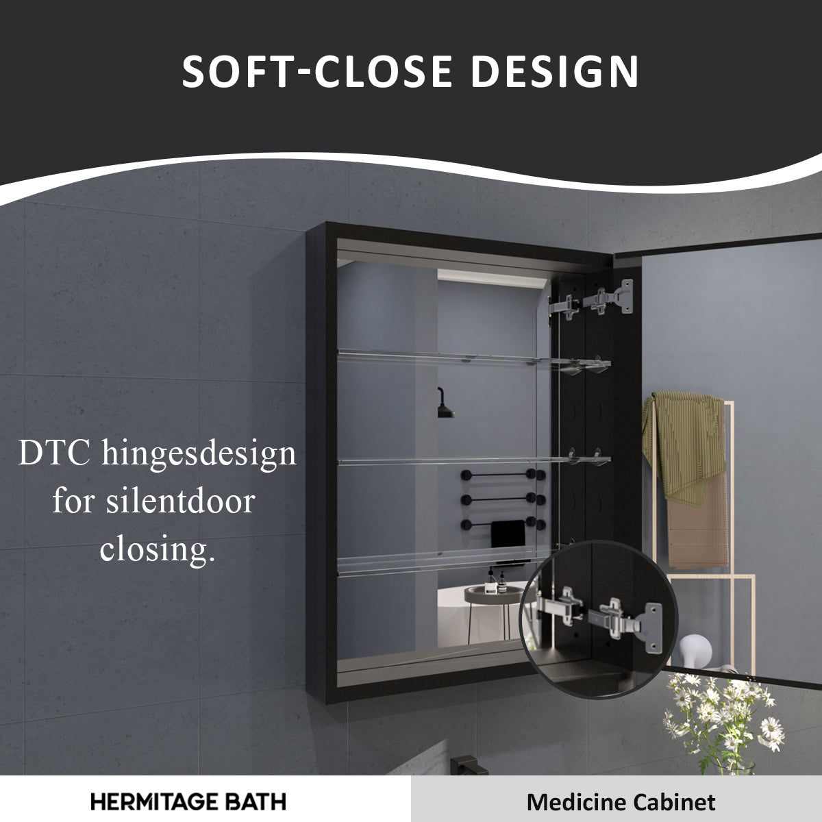 Flicker 23 in. W x 30 in. H Rectangular Aluminum or Surface-Mount Beveled Medicine Cabinet with Mirror