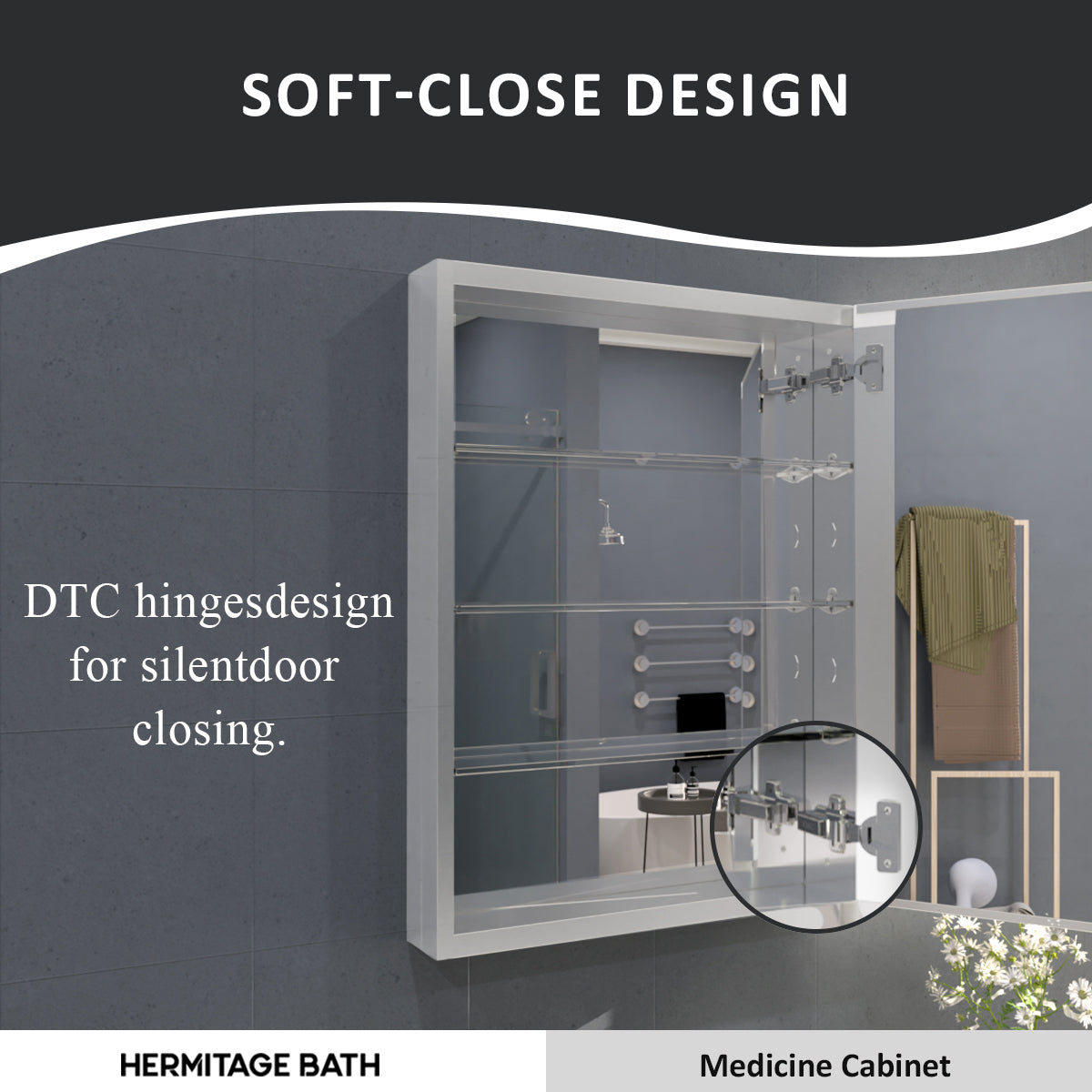 Flicker 23 in. W x 30 in. H Rectangular Aluminum or Surface-Mount Beveled Medicine Cabinet with Mirror