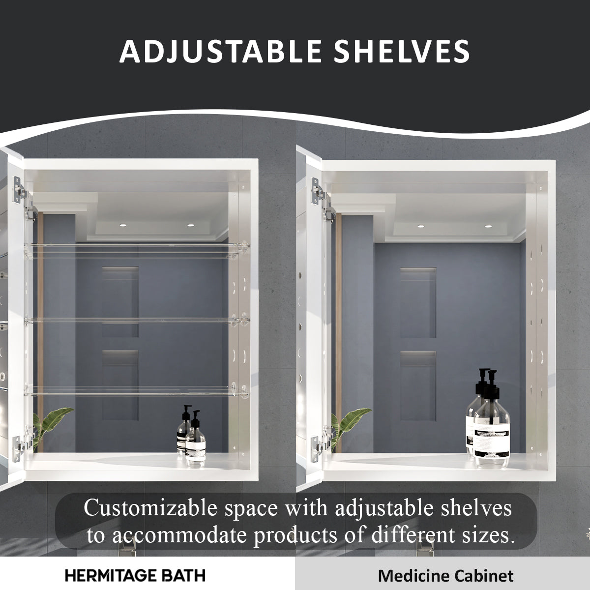 Flicker 23 in. W x 30 in. H Rectangular Aluminum or Surface-Mount Beveled Medicine Cabinet with Mirror