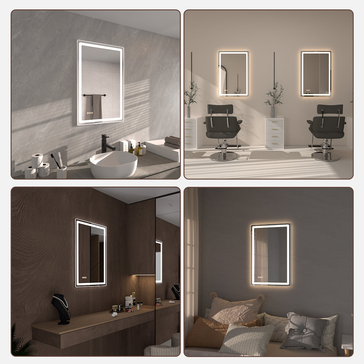 Niveous Frameless LED Vanity Mirror - Available in 30x36 in. & Other Sizes