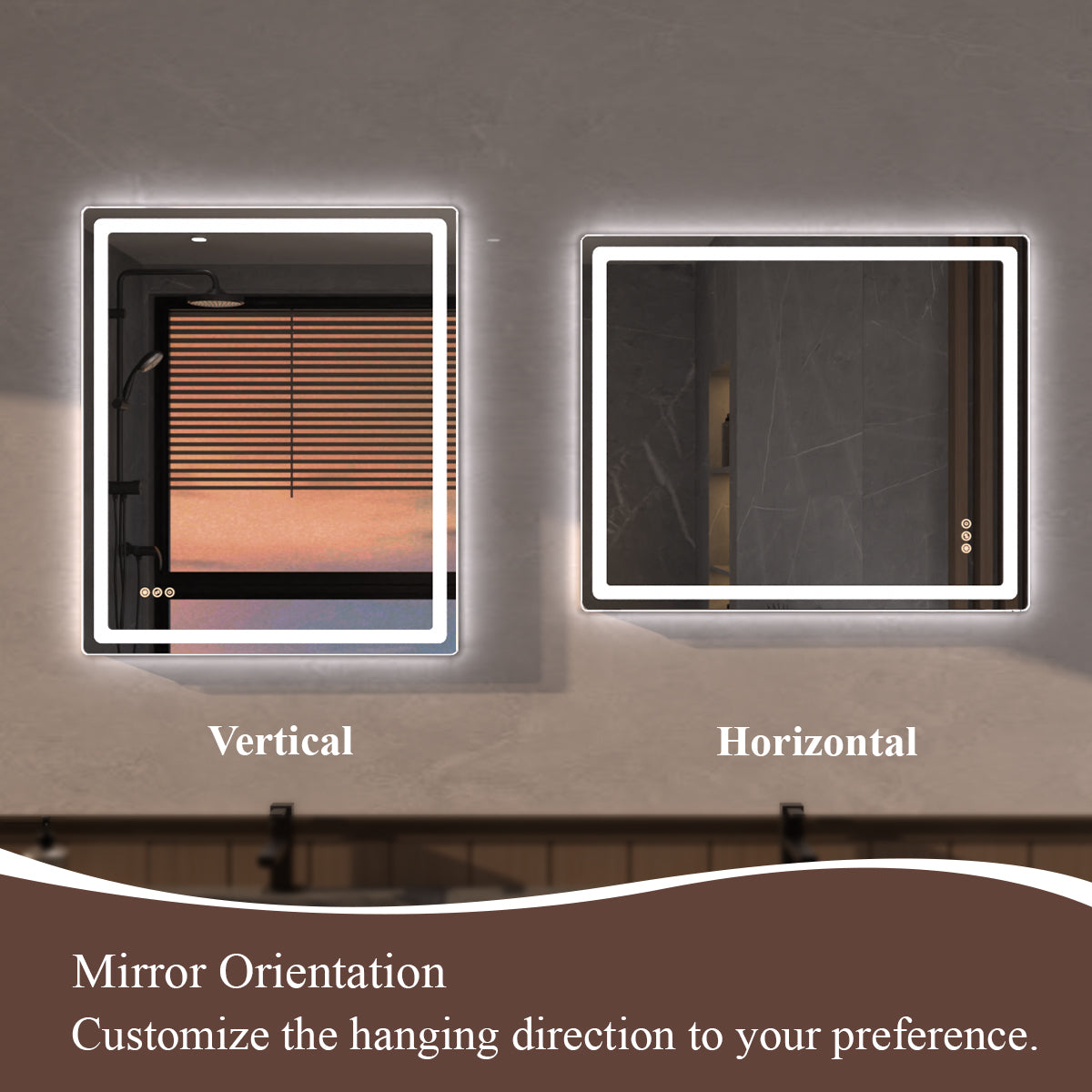Niveous Frameless LED Vanity Mirror - Available in 30x36 in. & Other Sizes