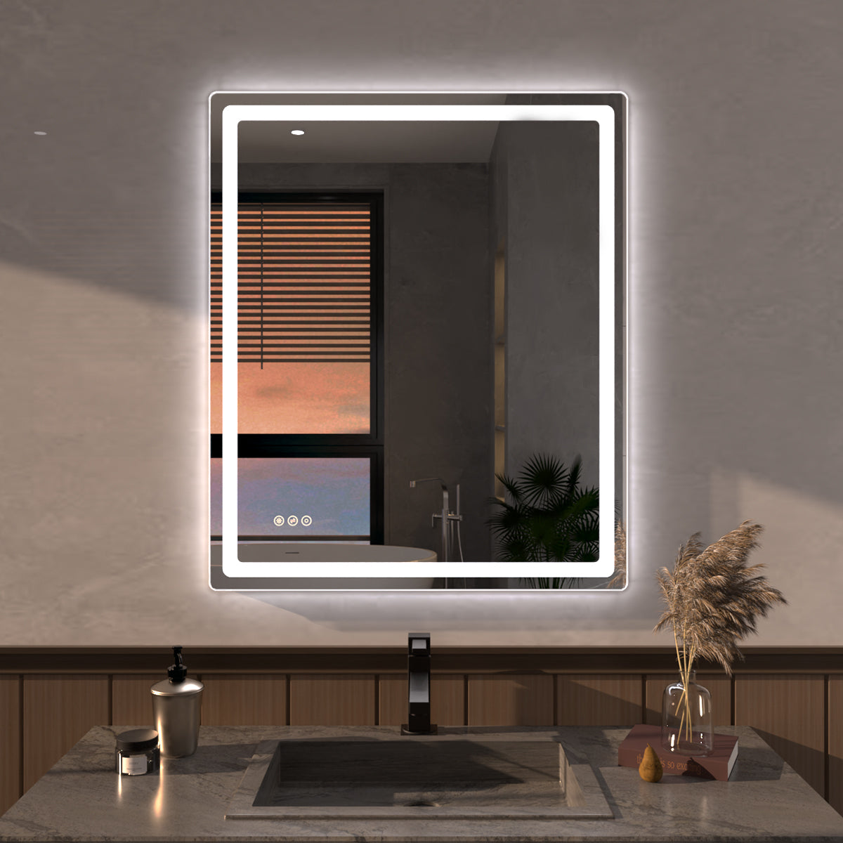 Niveous Frameless LED Vanity Mirror - Available in 42x36 in. & Other Sizes