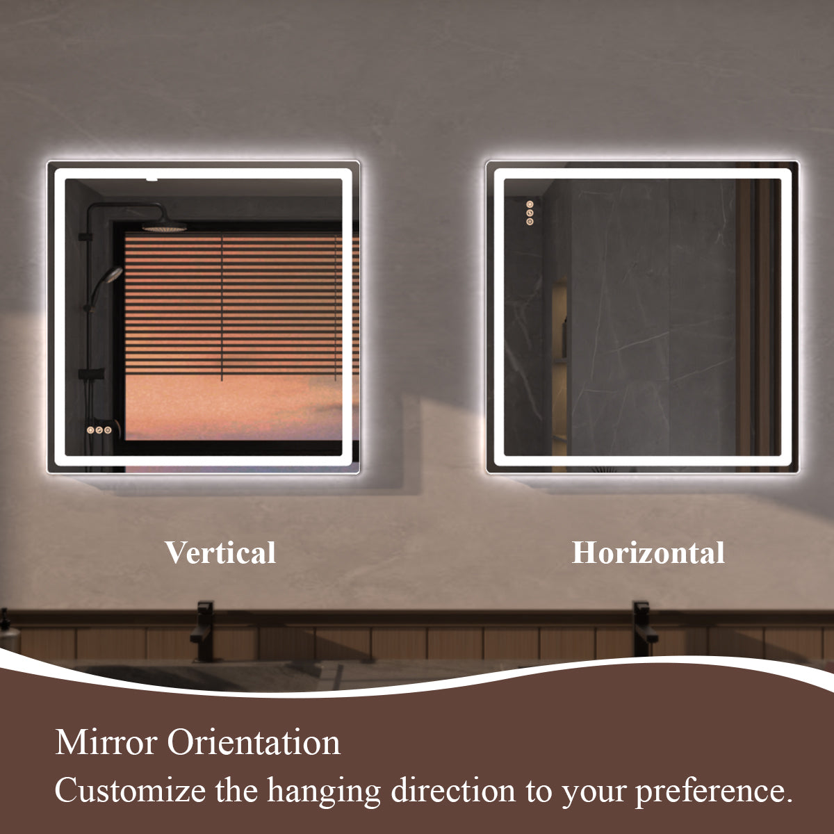 Niveous Frameless LED Vanity Mirror - Available in 30x36 in. & Other Sizes