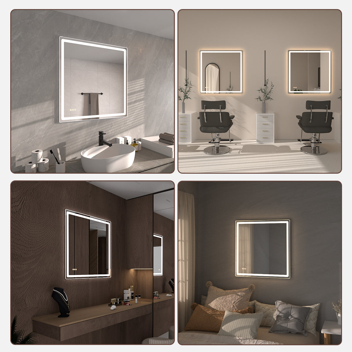 Niveous Frameless LED Vanity Mirror - Available in 30x36 in. & Other Sizes