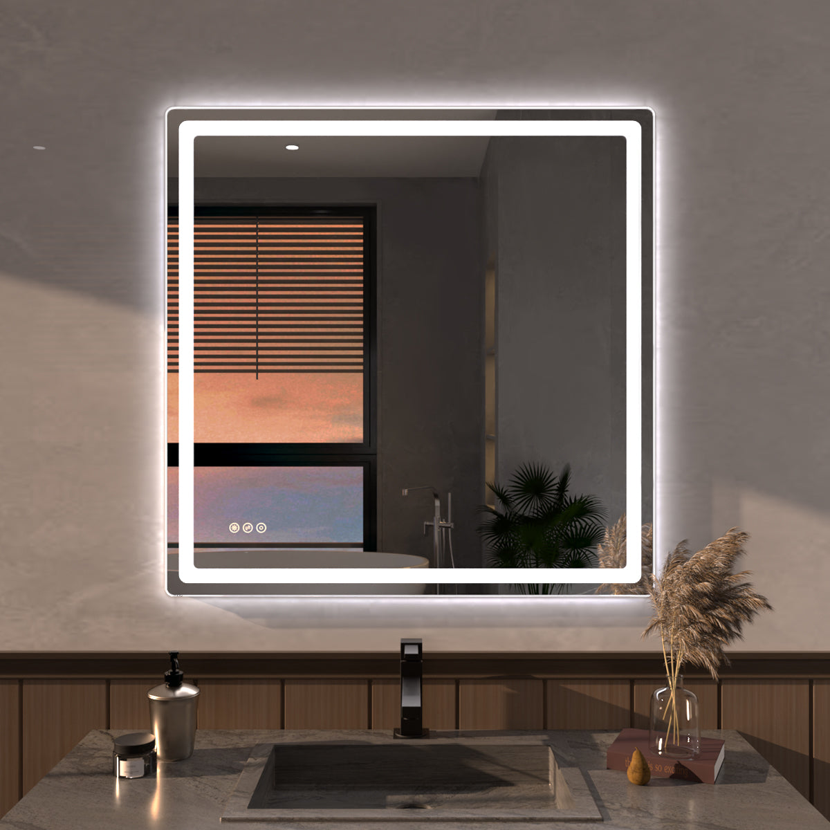 Niveous Frameless LED Vanity Mirror - Available in 24x36 in. & Other Sizes
