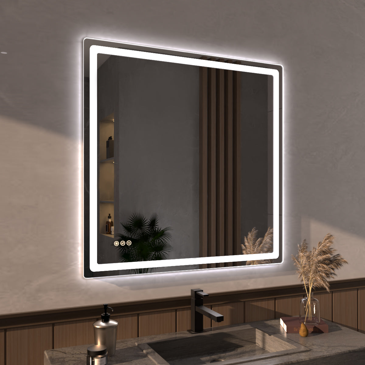 Niveous Frameless LED Vanity Mirror - Available in 30x36 in. & Other Sizes