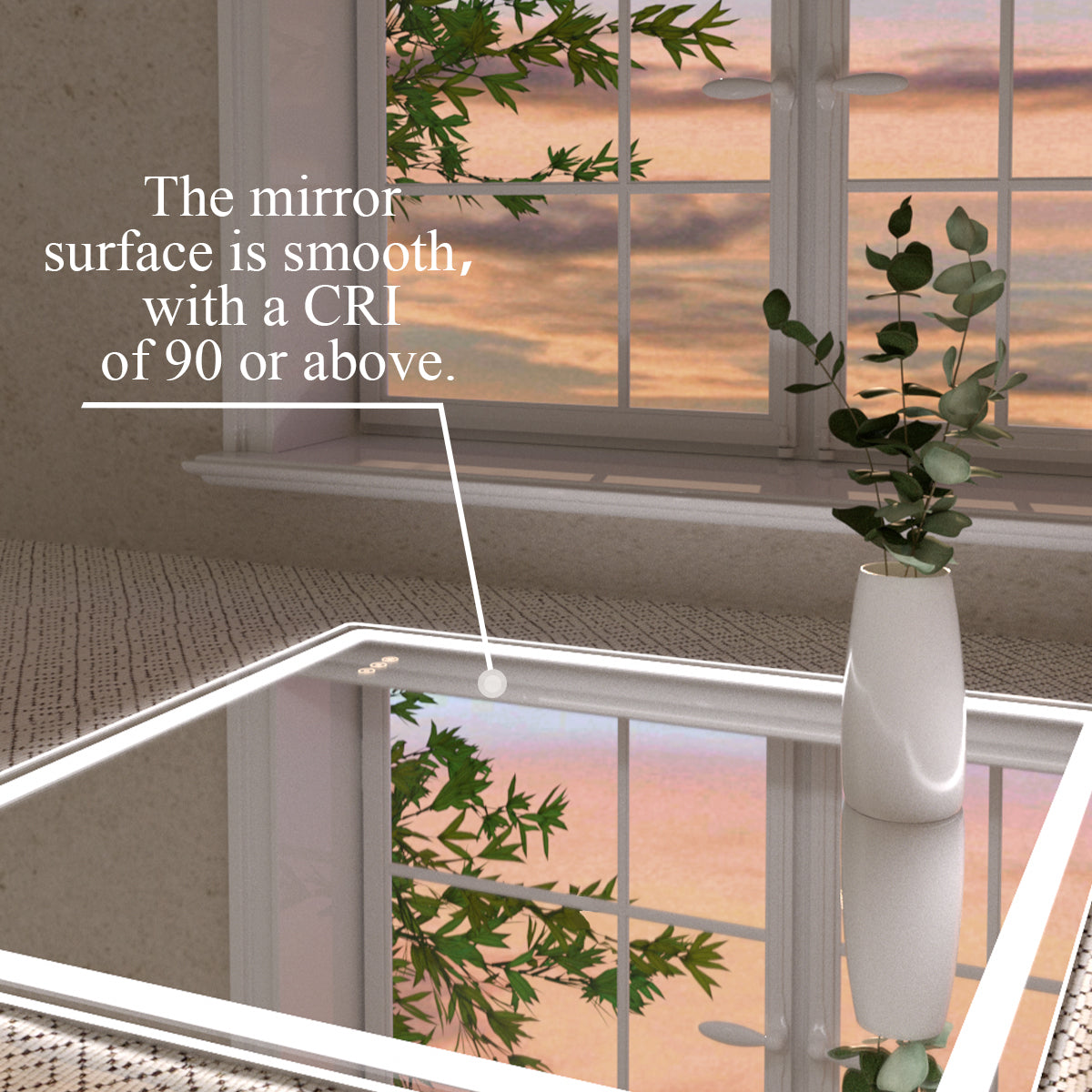 Niveous Frameless LED Vanity Mirror - Available in 24x36 in. & Other Sizes
