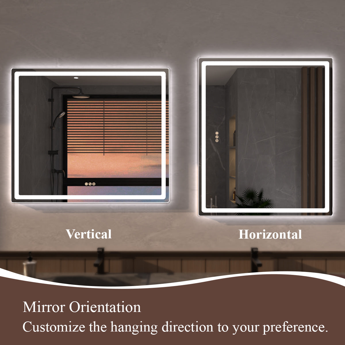Niveous Frameless LED Vanity Mirror - Available in 42x36 in. & Other Sizes