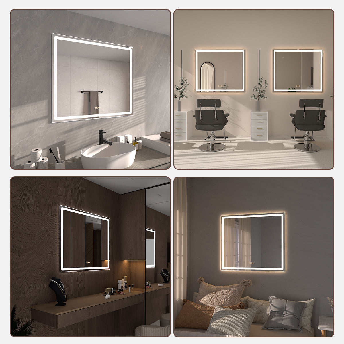 Niveous Frameless LED Vanity Mirror - Available in 30x36 in. & Other Sizes