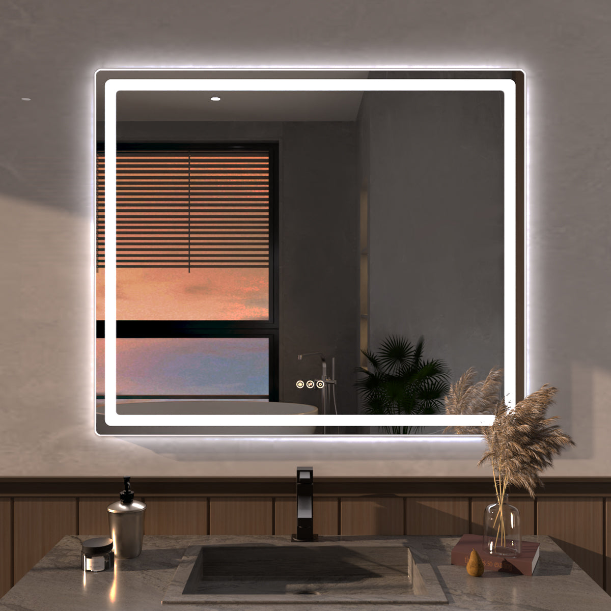 Niveous Frameless LED Vanity Mirror - Available in 42x36 in. & Other Sizes