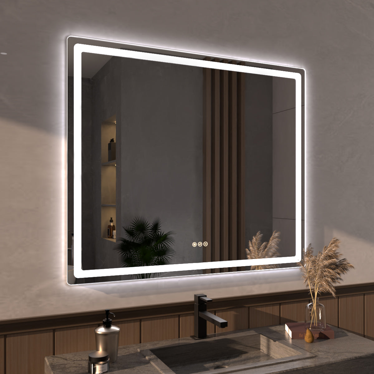 Niveous Frameless LED Vanity Mirror - Available in 42x36 in. & Other Sizes