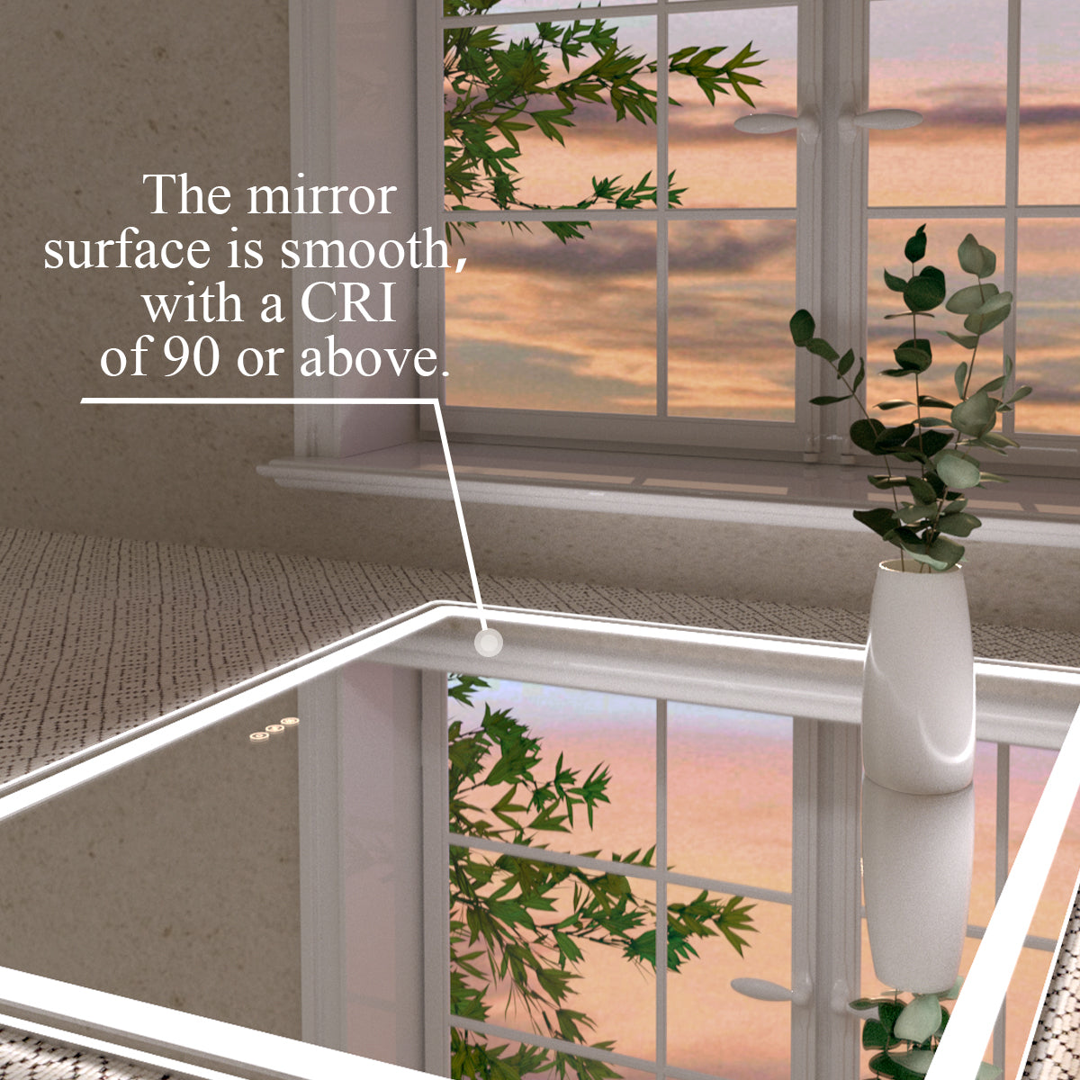 Niveous Frameless LED Vanity Mirror - Available in 42x36 in. & Other Sizes