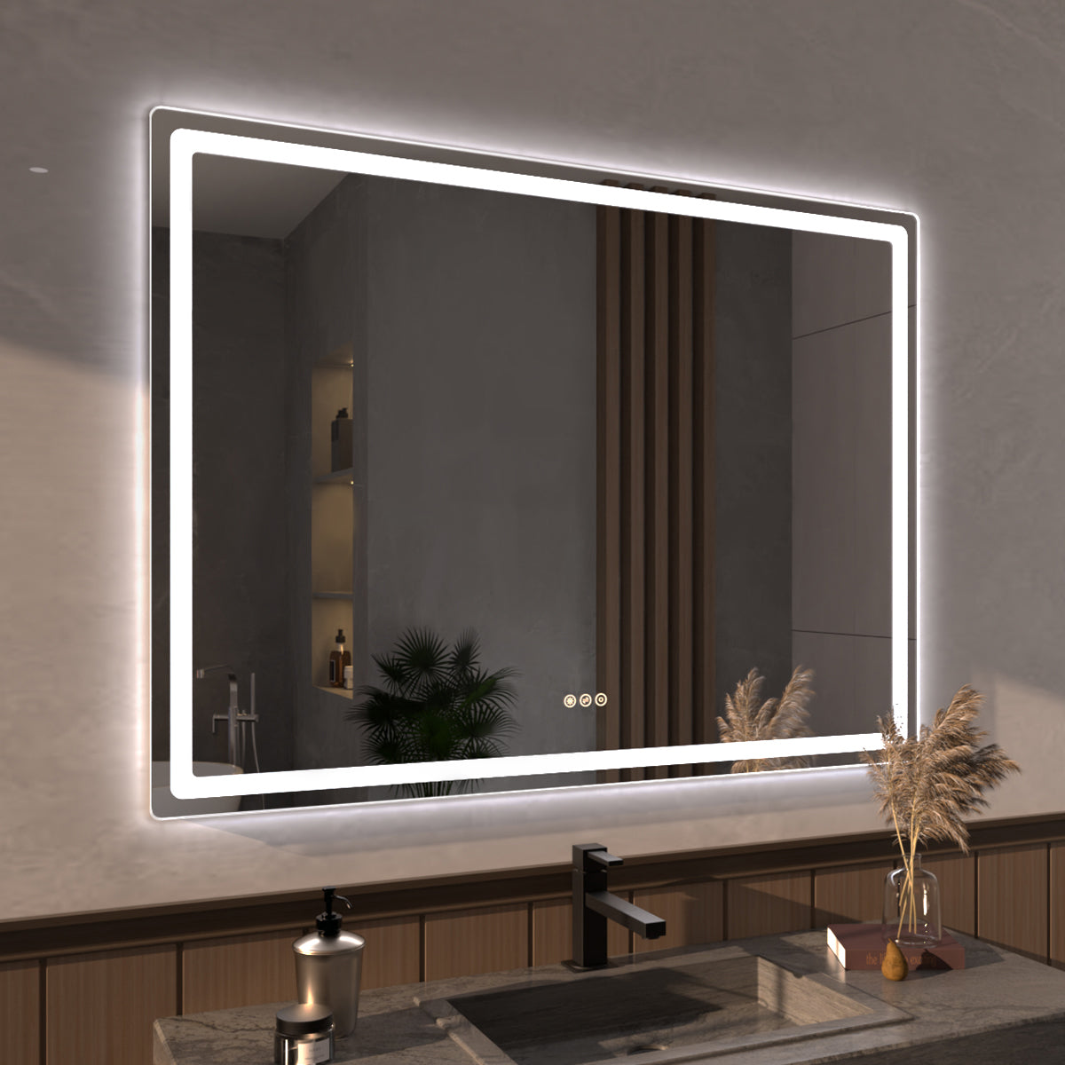 Niveous Frameless LED Vanity Mirror - Available in 30x36 in. & Other Sizes